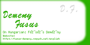 demeny fusus business card